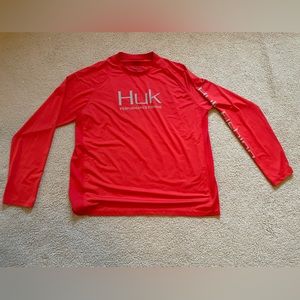 Red Huk Long sleeved fishing shirt